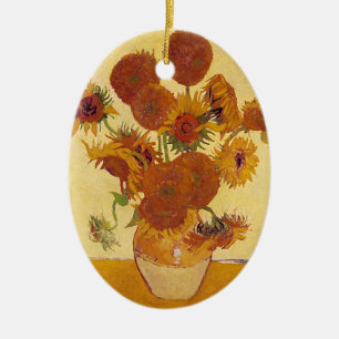 Van Gogh Sunflower (F454)  fijne kunst Keramisch Ornament