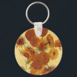 Van Gogh Sunflower (F454)  fijne kunst Sleutelhanger<br><div class="desc">Toch leven: Vase met vijftien zonnebloemen, Vincent van Gogh, Arles, augustus 1888. Vase met twaalf zonnebloemen is de vierde versie van de tweede zonnebloemen van Vincent van Gogh, die in augustus 1888 in Arles is geschilderd. Olie op doek, 93 x 73 cm. National Gallery, Londen. F 454, JH 1562 Vincent...</div>