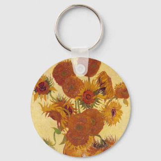 Van Gogh Sunflower (F454)  fijne kunst Sleutelhanger