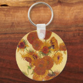 Van Gogh Sunflower (F454)  fijne kunst Sleutelhanger (Voorkant)