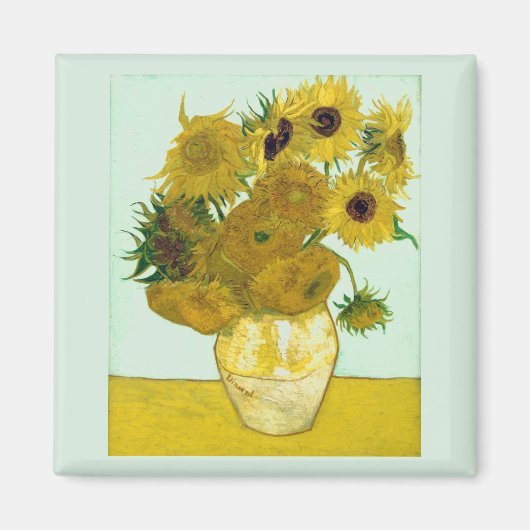 Van Gogh Sunflower (F456)  fijne kunst Magneet (Voorkant)