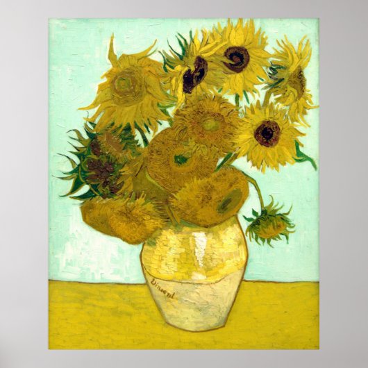 Van Gogh Sunflower (F456)  fijne kunst Poster (Voorkant)