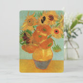 Van Gogh Sunflower Fine Art Wedding Invitation Kaart (Staand voorkant)