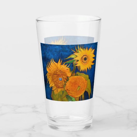 Van Gogh Sunflower Glas (Achterkant)