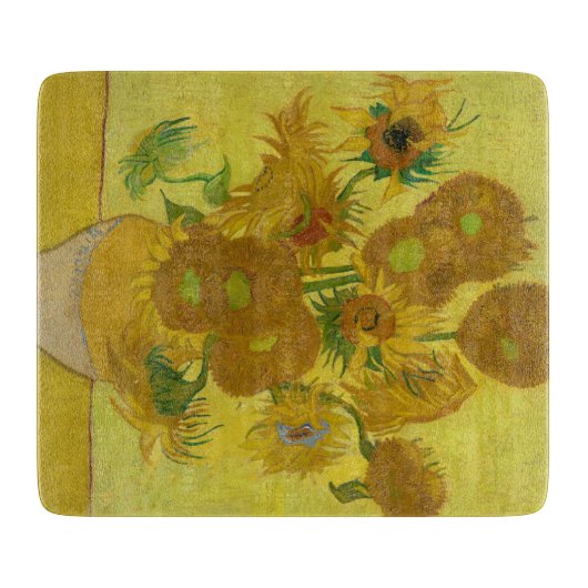 Van Gogh Sunflower Glass Cutting Board Snijplank (Voorkant)
