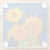 Van Gogh Sunflower Glazen Onderzetter (Achterkant)