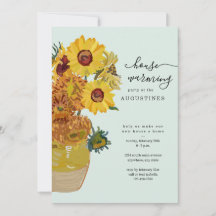Van Gogh Sunflower Housewarming Party Invitation
