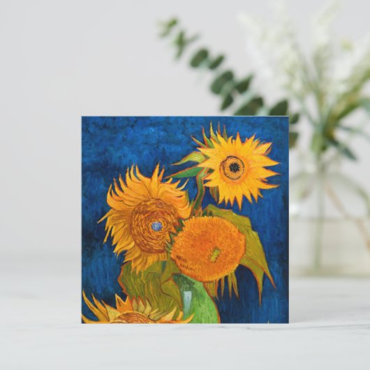 Van Gogh Sunflower Kaart (Staand voorkant)