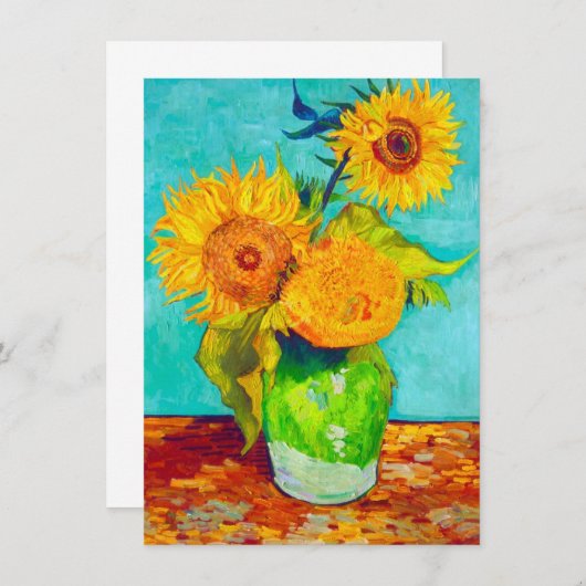 Van Gogh Sunflower Kaart (Voorkant / Achterkant)
