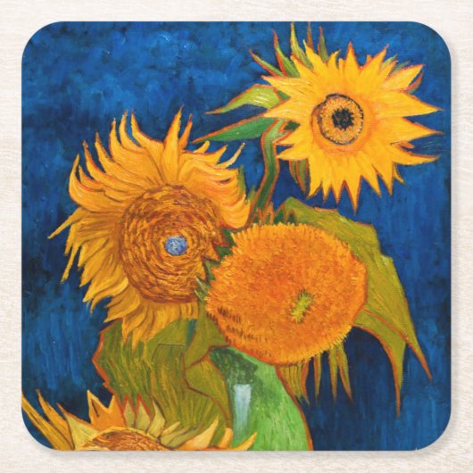 Van Gogh Sunflower Kartonnen Onderzetters (Voorkant)