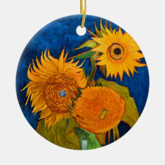 Van Gogh Sunflower Keramisch Ornament (Voorkant)