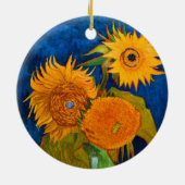Van Gogh Sunflower Keramisch Ornament (Achterkant)