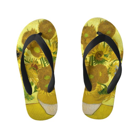 Van Gogh Sunflower Kinder Teenslippers (Voetbed)