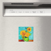 Van Gogh Sunflower Magneet (Insitu (Vaatwasser))