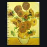 Van Gogh Sunflower notebook Notitieboek<br><div class="desc">Van Gogh Sunflower notebook. Olieverf op canvas vanaf 1888. Vase met 15 zonnebloemen is een van de meest geliefde doodswerken van Vincent Van Gogh. Het briljante gebruik van de geel brengt stilletjes het einde van de zomer met zich mee. Een groot geschenk voor fans van zonnebloemen, Van Gogh, impressionisme, en...</div>
