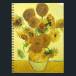 Van Gogh Sunflower notebook Notitieboek<br><div class="desc">Van Gogh Sunflower notebook. Olieverf op canvas vanaf 1888. Vase met 15 zonnebloemen is een van de meest geliefde doodswerken van Vincent Van Gogh. Het briljante gebruik van de geel brengt stilletjes het einde van de zomer met zich mee. Een groot geschenk voor fans van zonnebloemen, Van Gogh, impressionisme, en...</div>