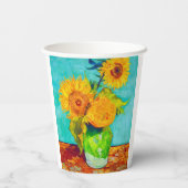 Van Gogh Sunflower Papieren Bekers (Achterkant)