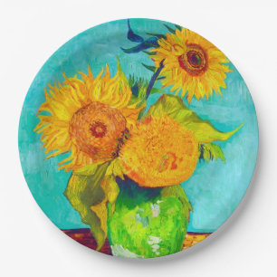 Van Gogh Sunflower Papieren Bordje
