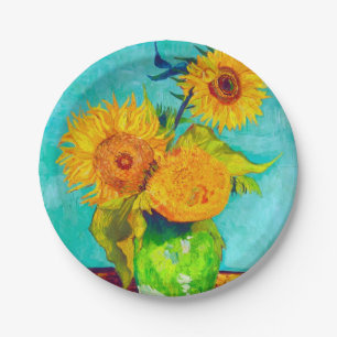Van Gogh Sunflower Papieren Bordje
