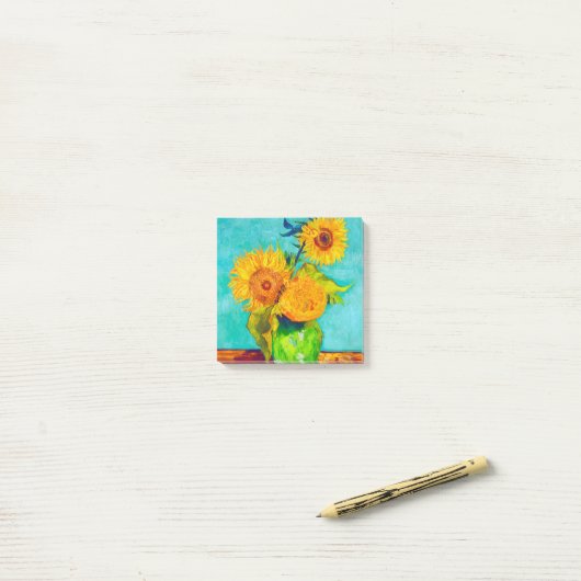 Van Gogh Sunflower Post-it® Notes (Op bureau)
