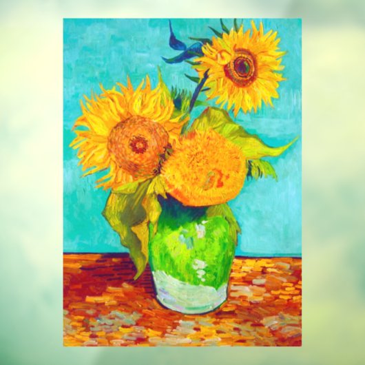 Van Gogh Sunflower Raamsticker (Vel 3)