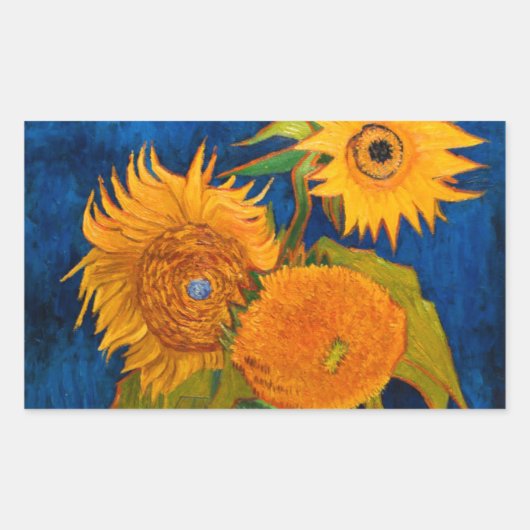 Van Gogh Sunflower Rechthoekige Sticker (Voorkant)