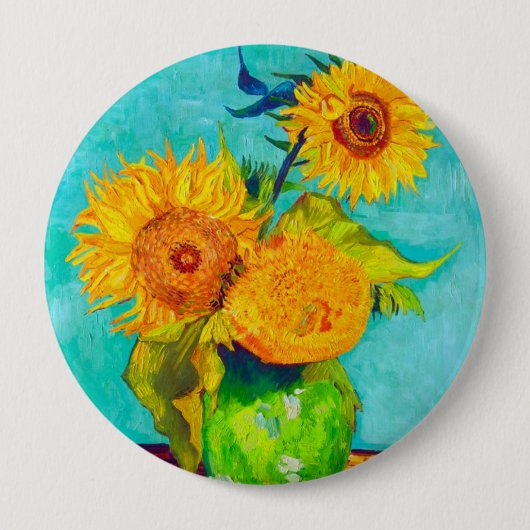Van Gogh Sunflower Ronde Button 4,0 Cm (Voorkant)