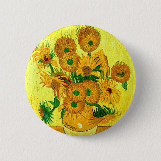 Van Gogh Sunflower Ronde Button 5,7 Cm (Voorkant)