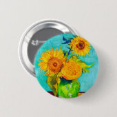 Van Gogh Sunflower Ronde Button 5,7 Cm (Voorkant /achterkant)