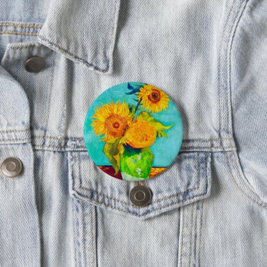 Van Gogh Sunflower Ronde Button 7,6 Cm (In situ)