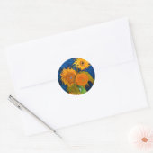 Van Gogh Sunflower Ronde Sticker (Envelop)