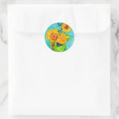 Van Gogh Sunflower Ronde Sticker (Tas)