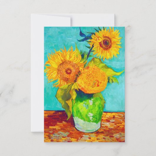 Van Gogh Sunflower RSVP Kaartje (Voorkant)