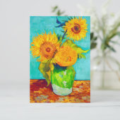 Van Gogh Sunflower RSVP Kaartje (Staand voorkant)