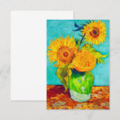 Van Gogh Sunflower RSVP Kaartje (Voorkant / Achterkant)