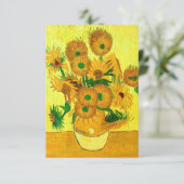 Van Gogh Sunflower RSVP Kaartje (Staand voorkant)