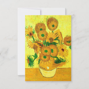 Van Gogh Sunflower RSVP Kaartje