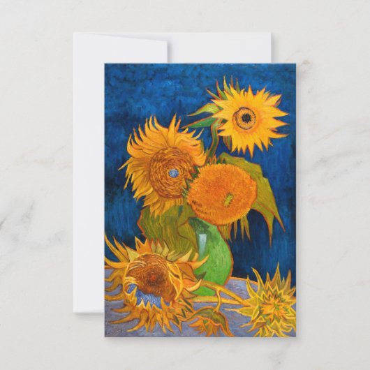 Van Gogh Sunflower RSVP Kaartje (Voorkant)