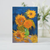 Van Gogh Sunflower RSVP Kaartje (Staand voorkant)