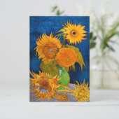 Van Gogh Sunflower Save The Date (Staand voorkant)
