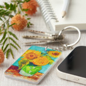 Van Gogh Sunflower Sleutelhanger (Voorkant Rechts)