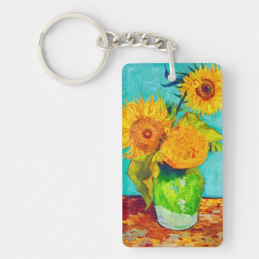 Van Gogh Sunflower Sleutelhanger (Voorkant)