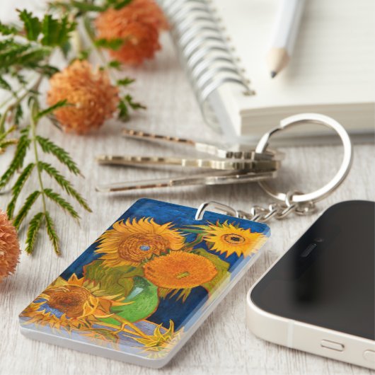 Van Gogh Sunflower Sleutelhanger (Voorkant Rechts)