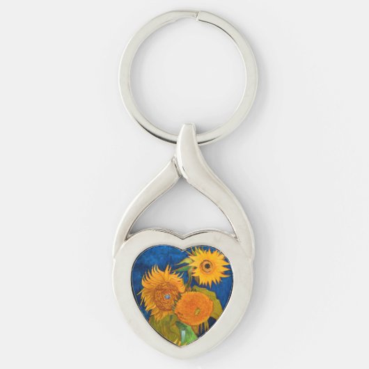 Van Gogh Sunflower Sleutelhanger (Voorkant)
