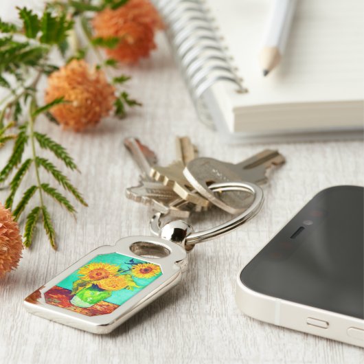 Van Gogh Sunflower Sleutelhanger (Zijkant)