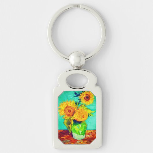Van Gogh Sunflower Sleutelhanger (Voorkant)