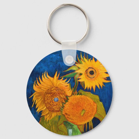 Van Gogh Sunflower Sleutelhanger (Voorkant)