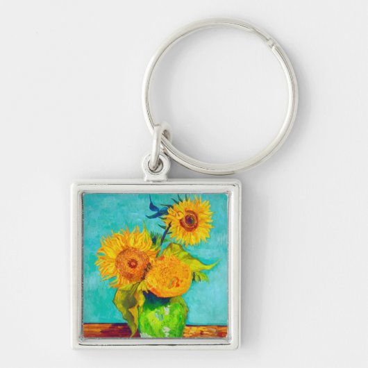 Van Gogh Sunflower Sleutelhanger (Voorkant)