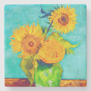 Van Gogh Sunflower Stenen Onderzetter