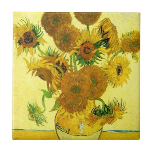 Van Gogh Sunflower Tile Tegeltje (Voorkant)